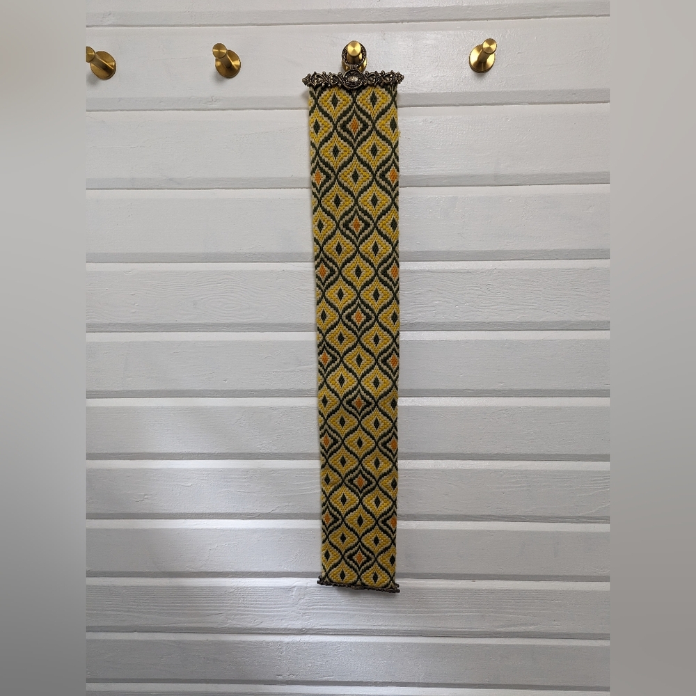 Vintage Yellow And Green Tapestry Wall Hanging